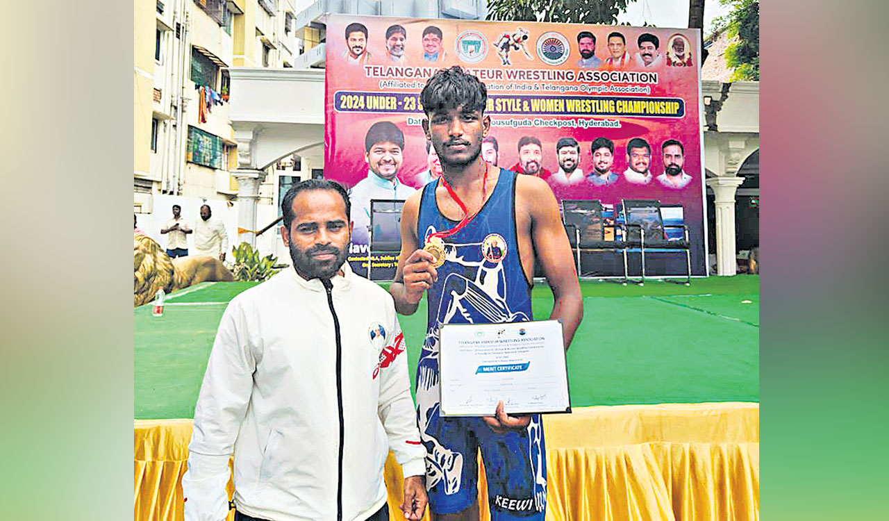 Hyderabad wrestler Subhash wins gold medal at State meet