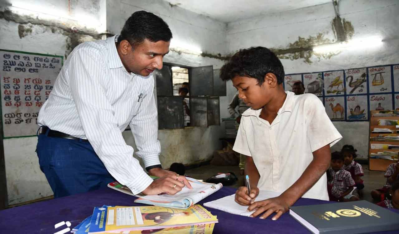 Adilabad: Collector expresses dissatisfaction over learning process of students