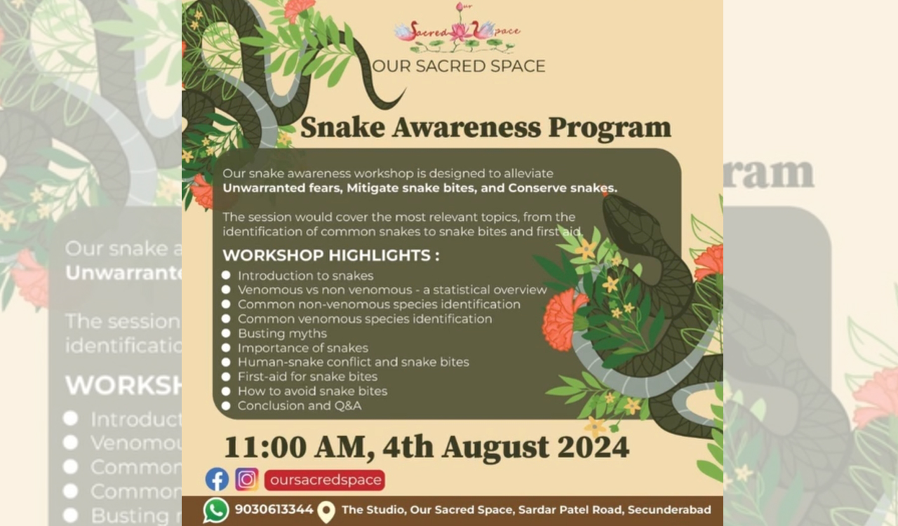 Hyderabad: Snake Awareness Workshop to address fears and promote conservation