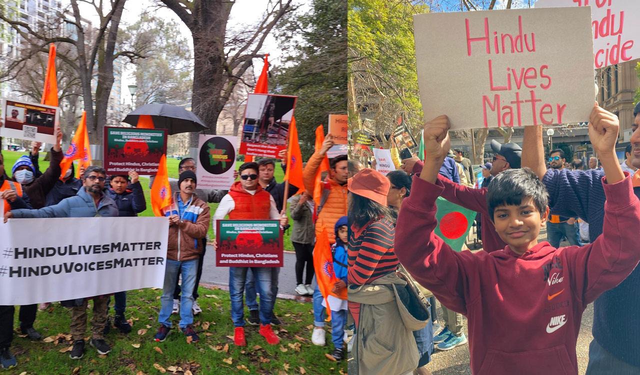 Hindus in Australia hold rally for safety of minorities in Bangladesh ...