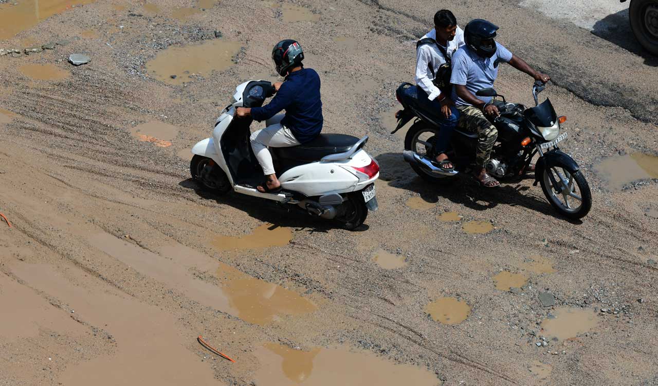 Hyderabad Rains: Battered roads in city turn hazardous for commuters