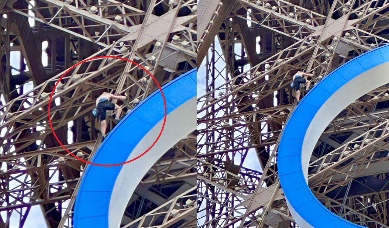 Man climbs Eiffel Tower, prompting evacuation hours before closing ceremony