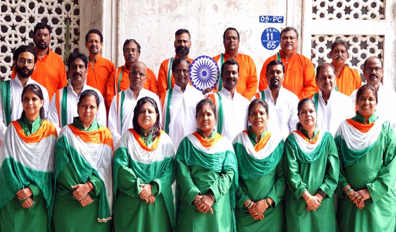 Hyderabad: Human Flag, a unique way to celebrate the 78th Independence Day