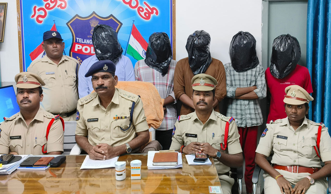 Five youths arrested for consuming ganja in Kothagudem
