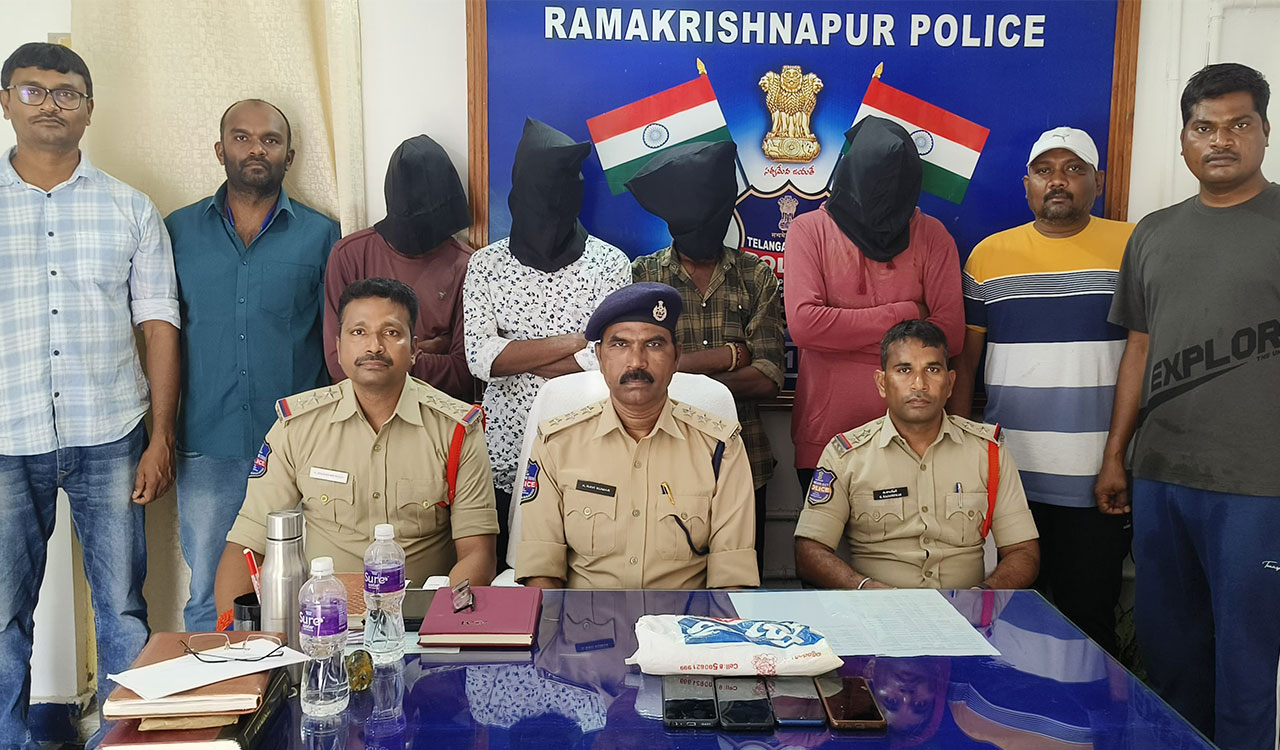 Four arrested for ganja smuggling in Mancherial-Telangana today