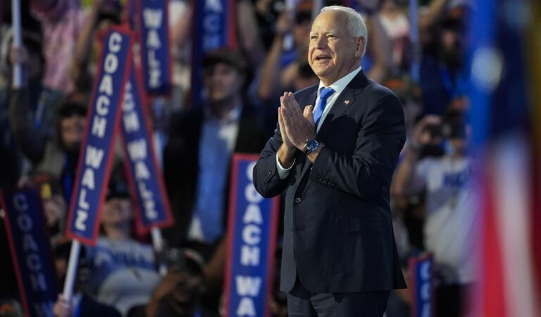 Harris’ running mate Tim Walz accepts Vice President nomination at DNC convention