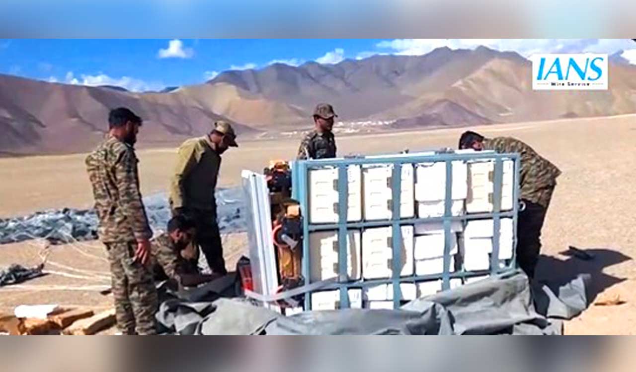 IAF,  Indian Army execute first-ever Aarogya Maitri health cube para-drop at 15,000 feet