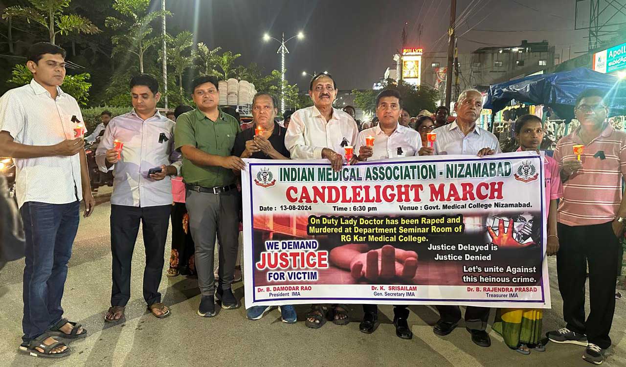 IMA Nizamabad holds protest against murder of Kolkata woman trainee doctor