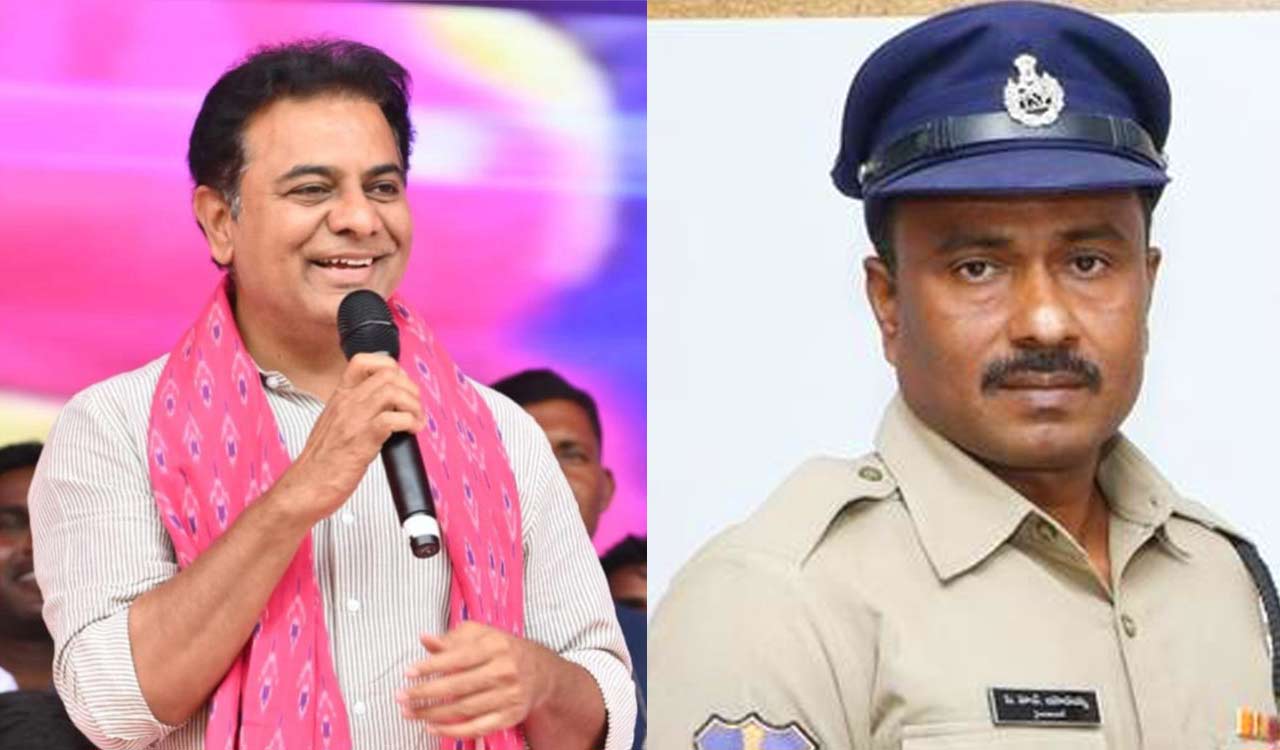 KT Rama Rao praises Constable Yadaiah for President’s Medal for Gallantry