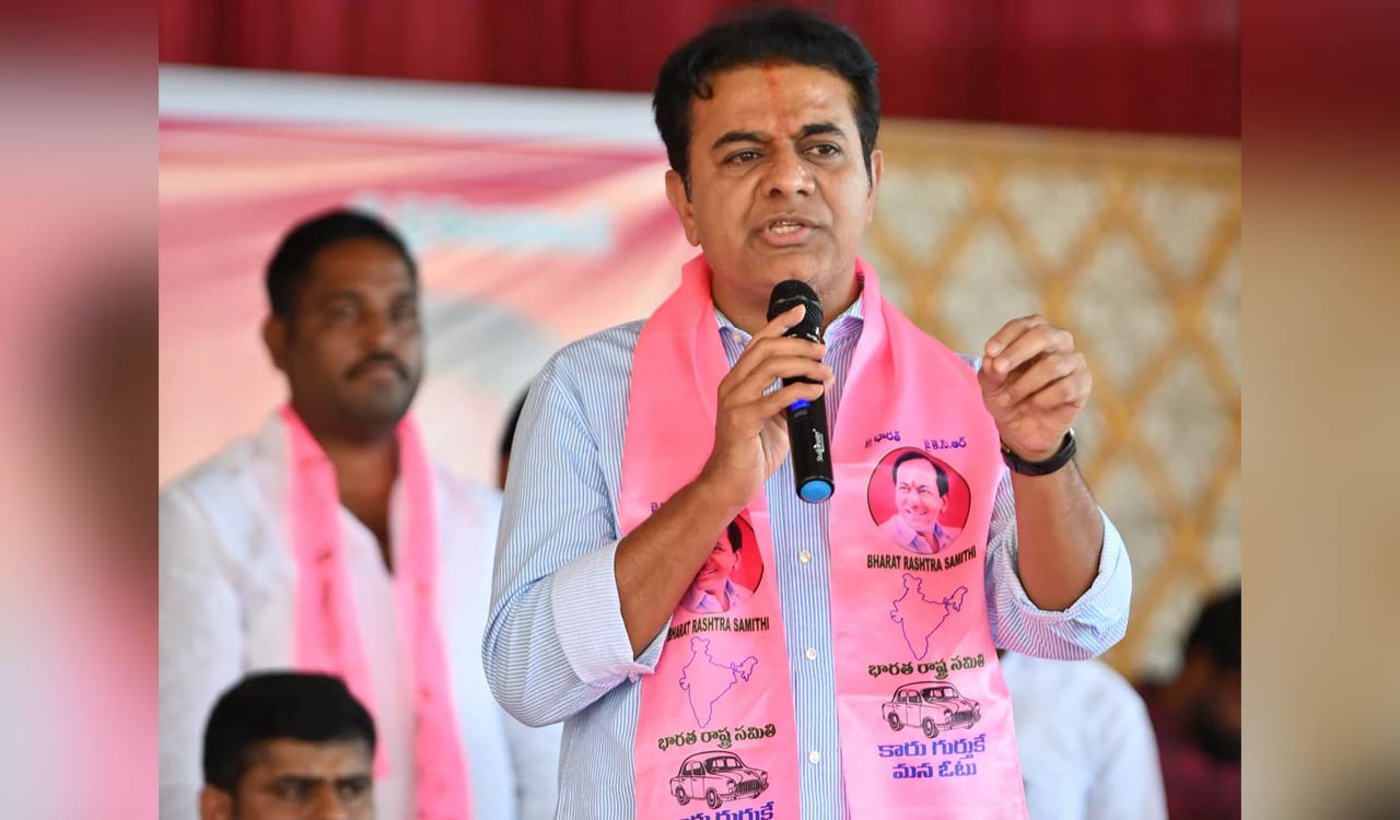 KTR questions Congress’ double standards on Adani issue