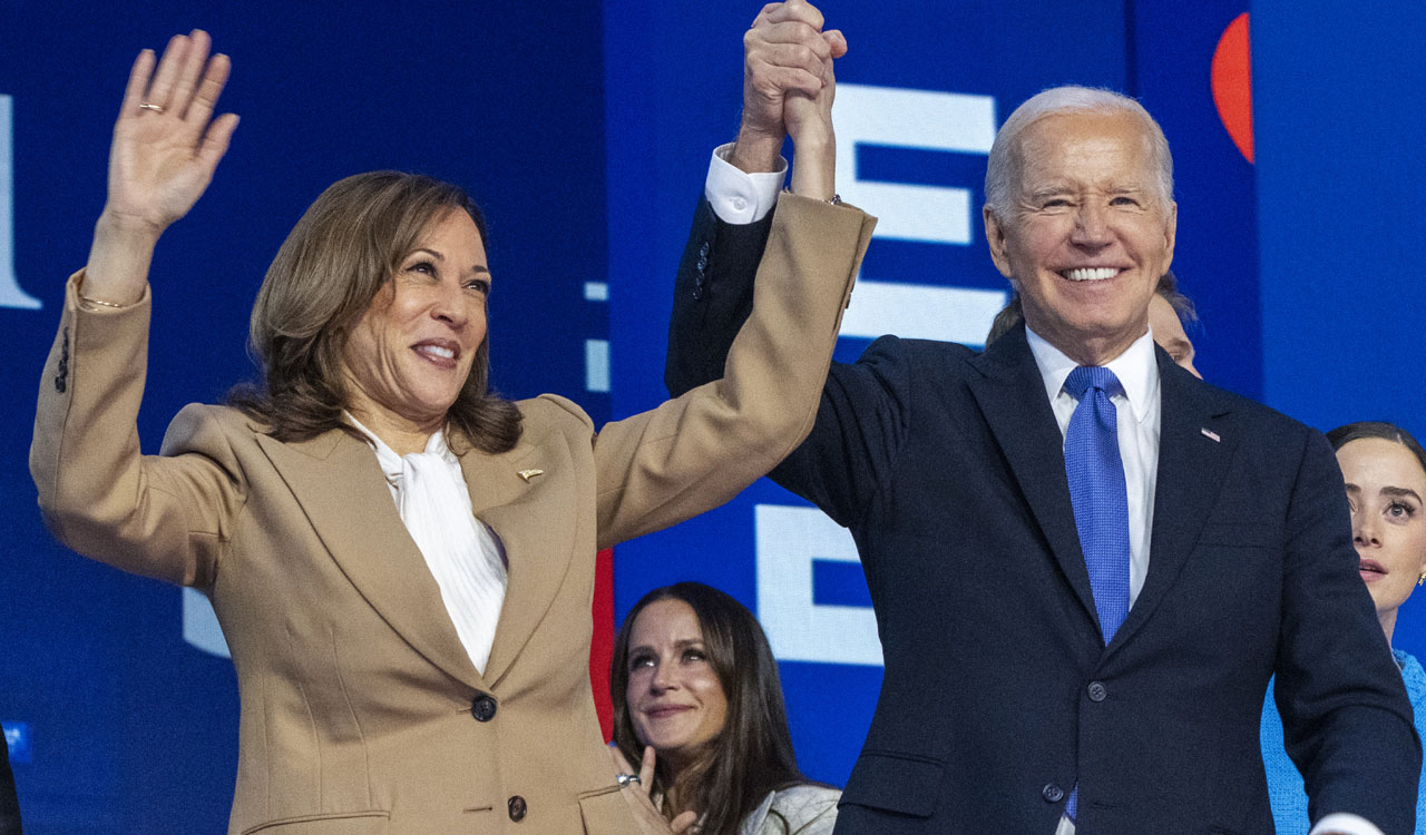 Democratic Convention Biden passes baton to Harris, says she will be