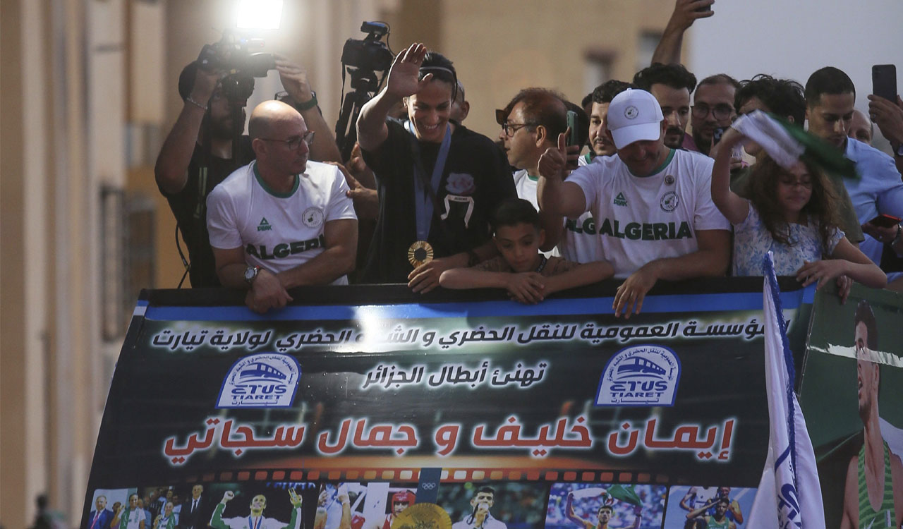 Imane Khelif gets hero’s welcome in hometown after Olympic Gold