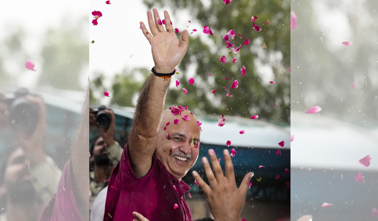 Kejriwal’s trusted lieutenant Manish Sisodia steps out of Tihar jail after 17 months