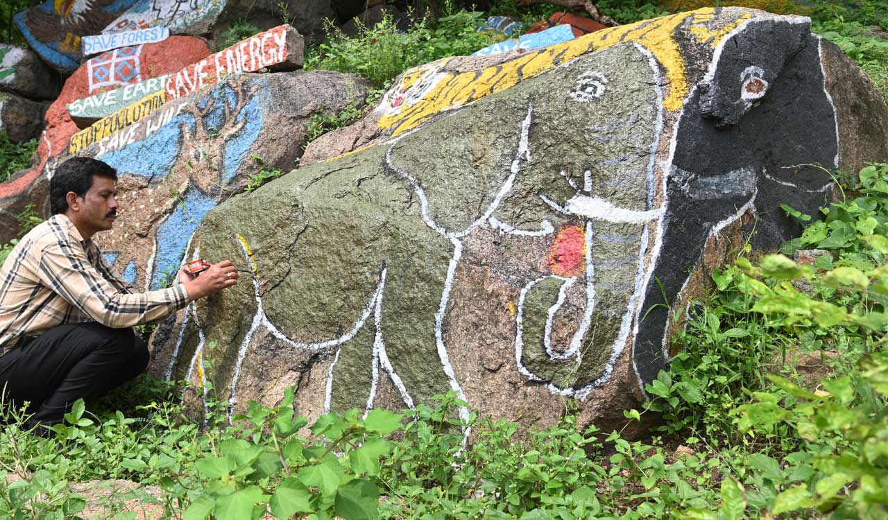 OU employee paints campus rocks, boulders to spread message