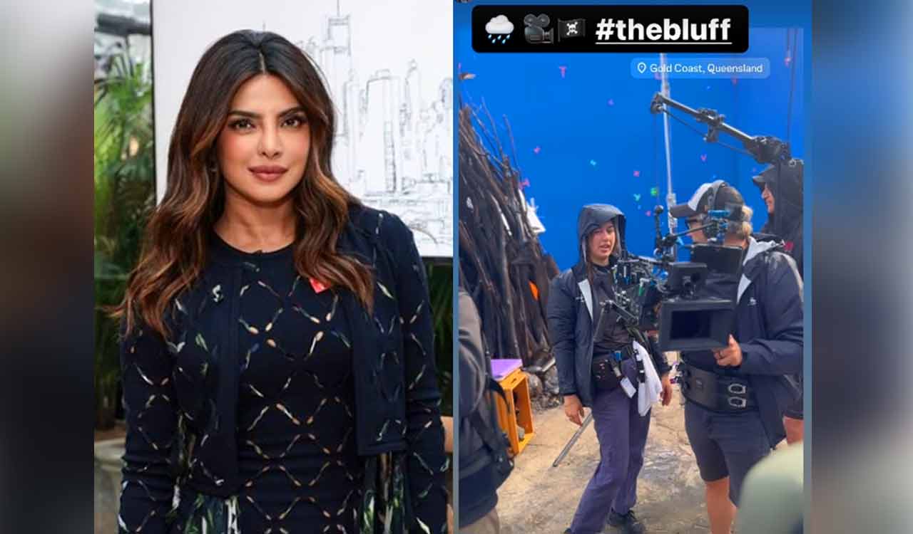 Priyanka Chopra shares rainy day BTS from ‘The Bluff’ set