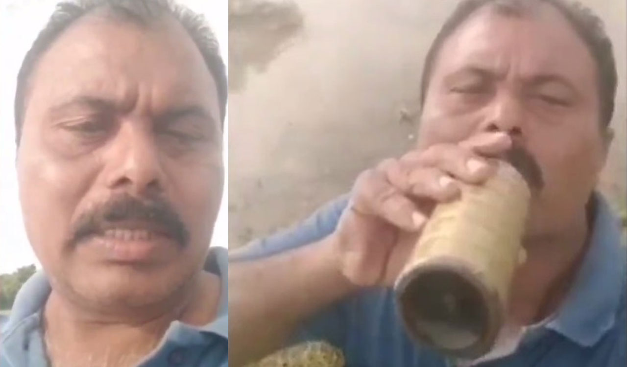 Watch: Khammam farmer tries to end life over land dispute, records selfie video
