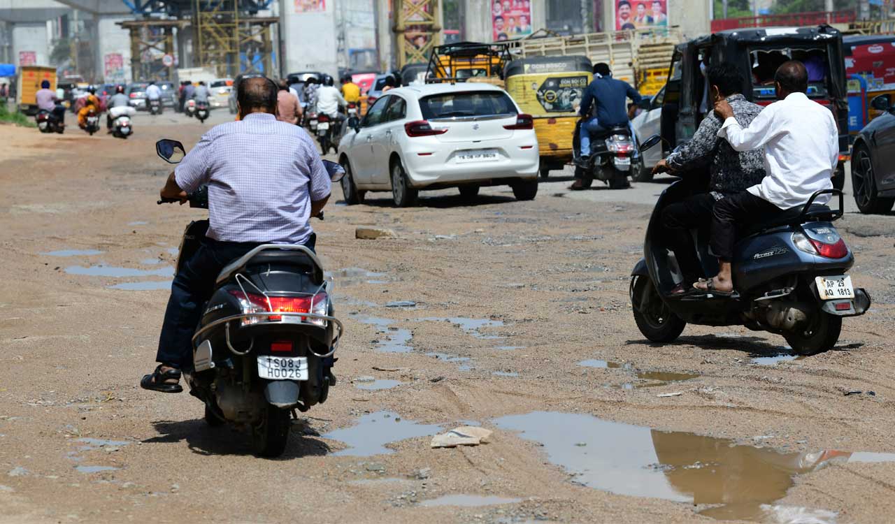 Hyderabad Rains: Battered roads in city turn hazardous for commuters