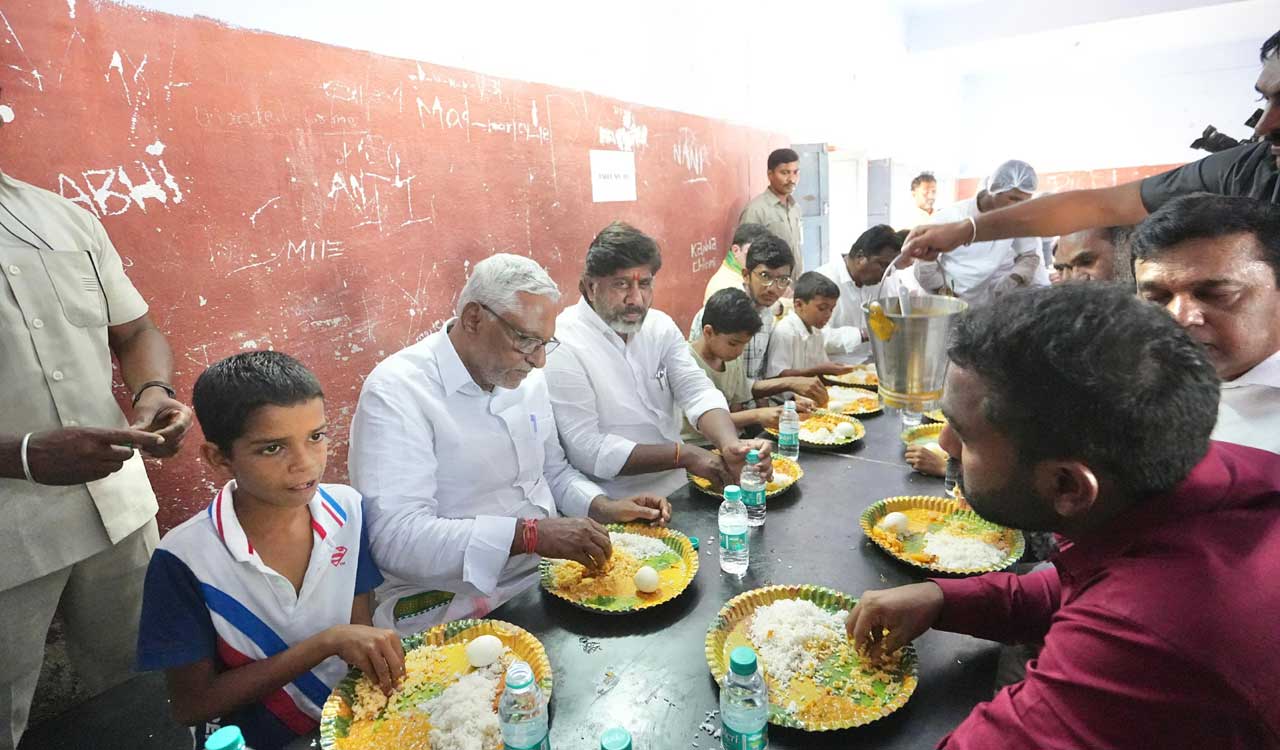 Bhatti visits Peddapur Residential School after KTR’s demand
