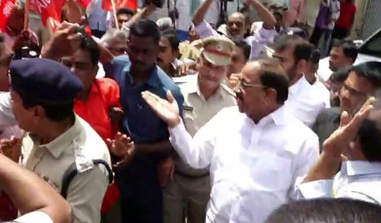 Agricultural minister Tummala faces farmers' wrath in Khammam; abuses them