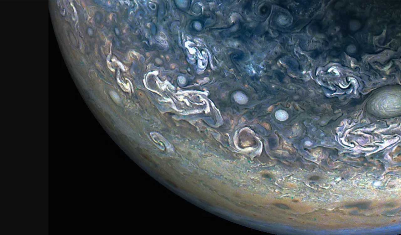 Jupiter’s surreal clouds swirl in new Van Gogh-esque view