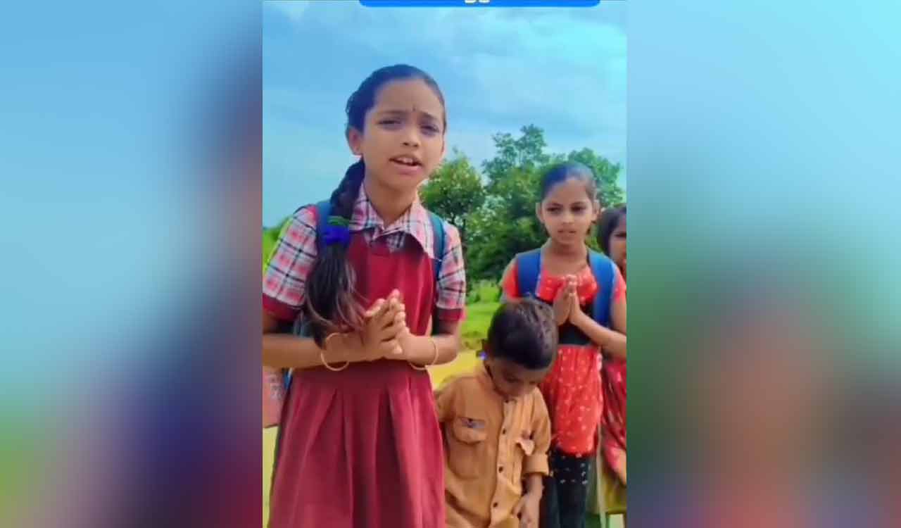 Children of Pochamma thanda ask Govt for pucca road to village