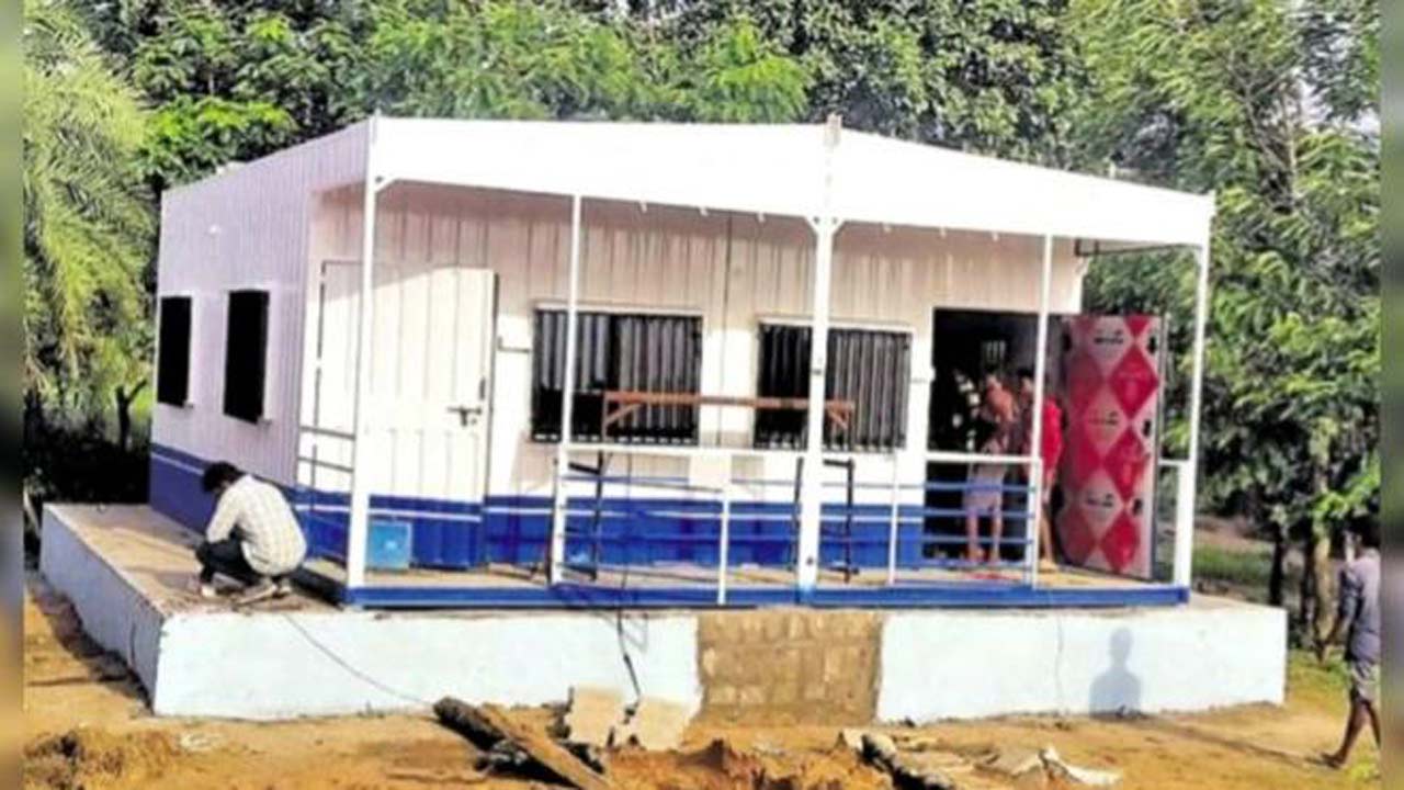 Telangana: ‘Container school’ for tribal children set up in Bangarupalli thanda of Mulugu