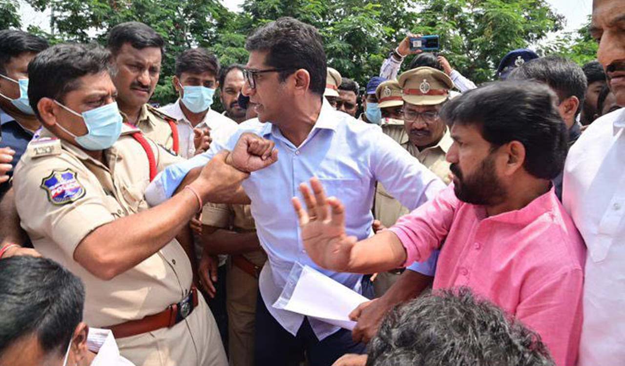 BRS fact-finding committee members arrested at Gandhi Hospital in Hyderabad