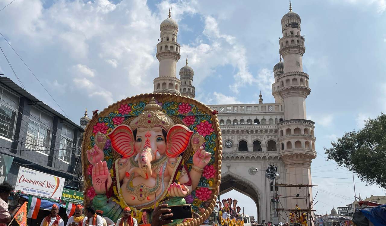 Hyderabad: Ganesh idol immersion processions pick up in old city on Tuesday afternoon