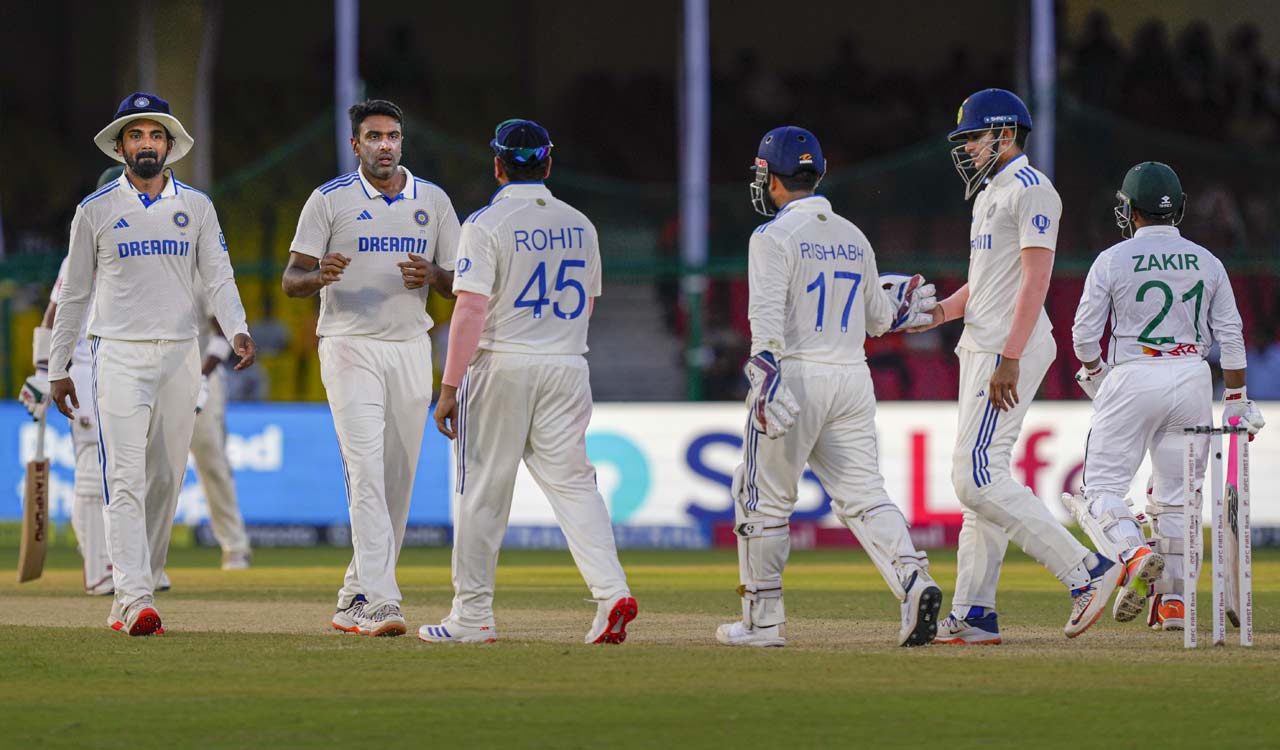 Jaiswal, Rahul make fifties to give India command; Bangladesh 26/2 at close on Day 4