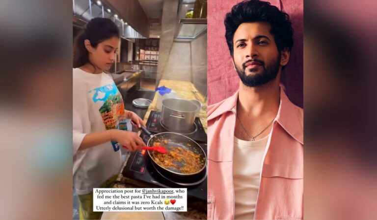 Janhvi Kapoor serves guilt-free pasta to co-star Rohit Saraf