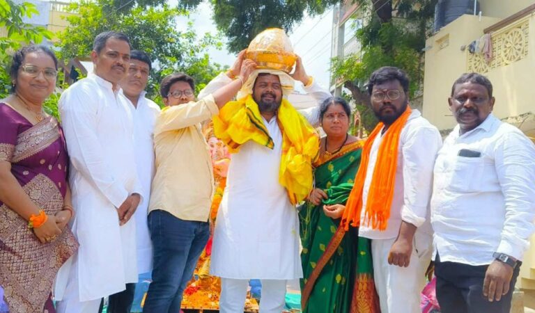 A Muslim Shaik Latif won Ganesh laddus in an auction in Khammam on Monday.