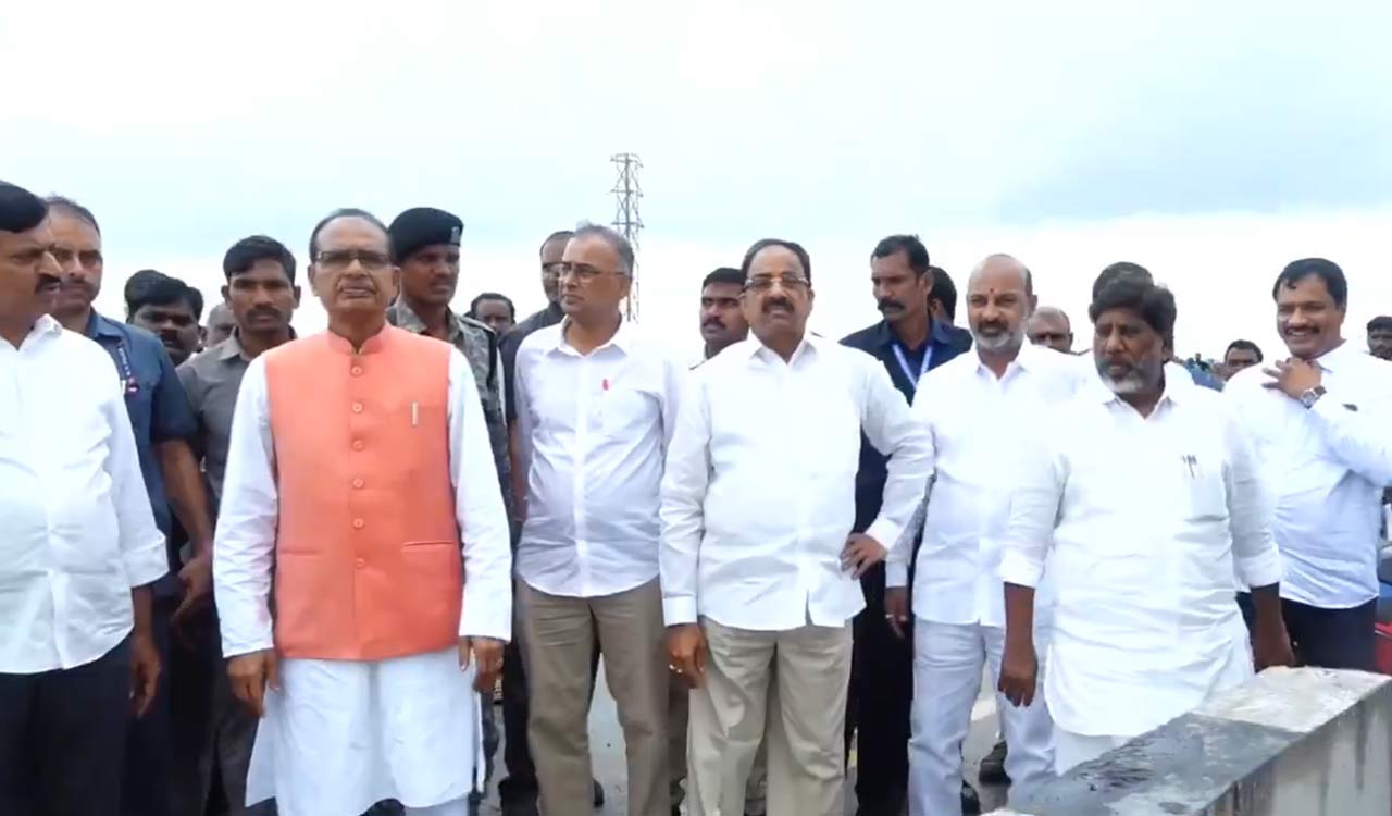 Union Minister Shivraj Singh Chouhan visits flood affected areas in Khammam