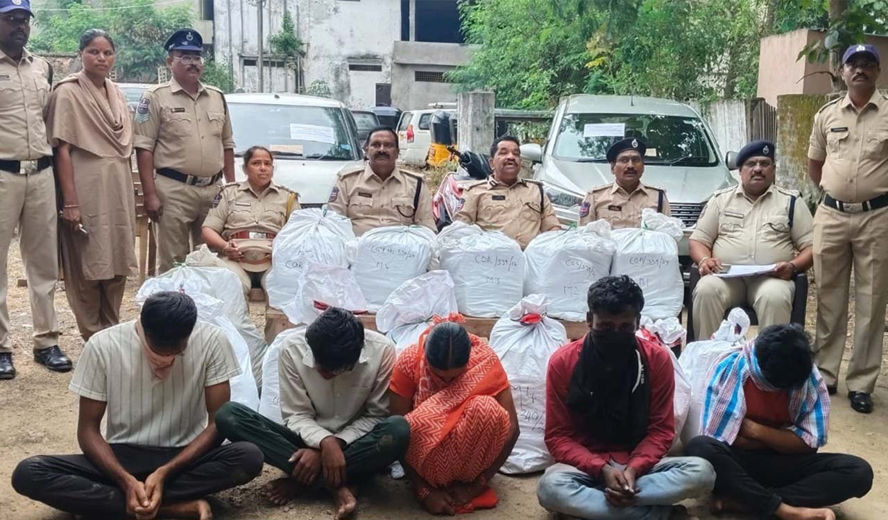 Woman, son among 10 ganja smugglers arrested in Kothagudem