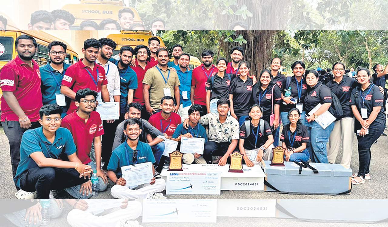 MLRIT Aeronautical students win awards at SRM University-Telangana Today