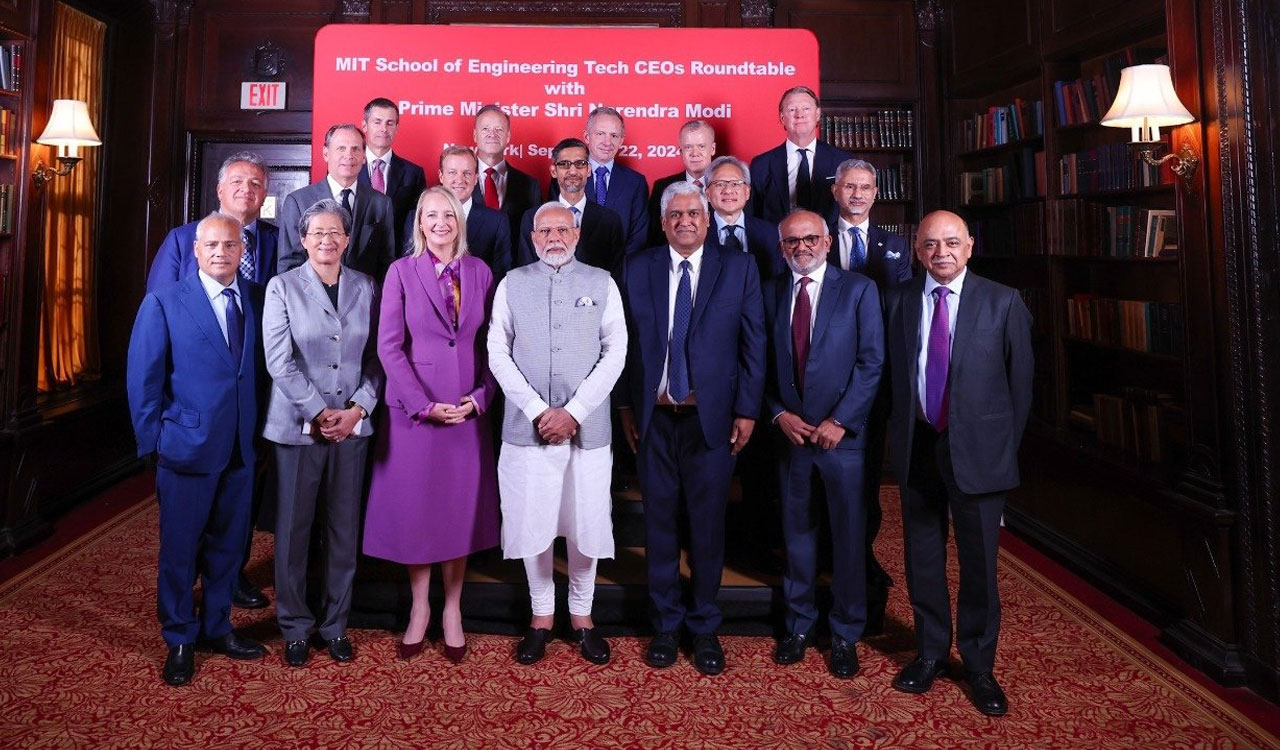 Be part of India growth story, PM Modi urges global tech CEOs