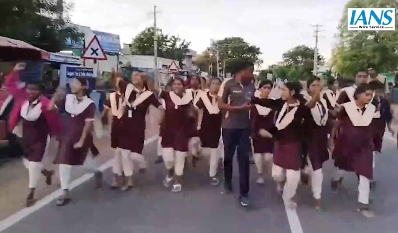 Tribal students allege harassment by teacher, stage dharna in Sircilla