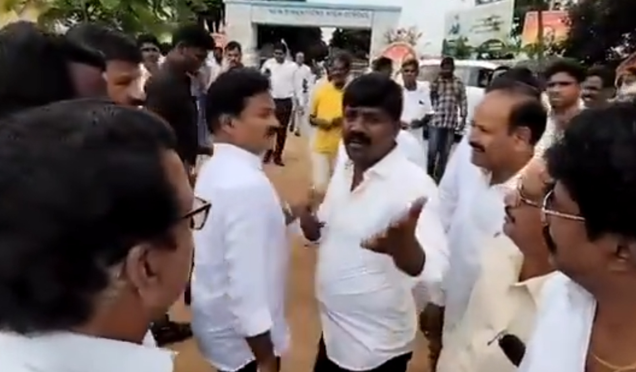 Vemula Veeresham and other MLAs lodge complaint with Speaker