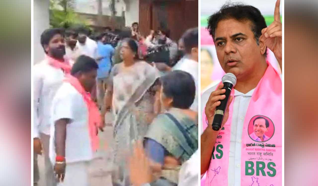 BRS MLA Kaushik Reddy’s residence attacked by Congress workers; Party demands action