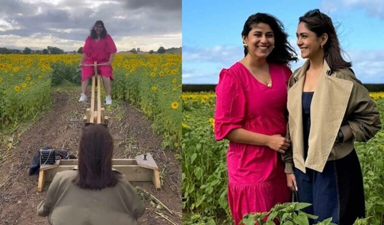 On Thursday, the actress took to her Instagram, and shared a video of herself on a seesaw. She can be seen having a childlike excitement with her make-up artiste on the seesaw.
