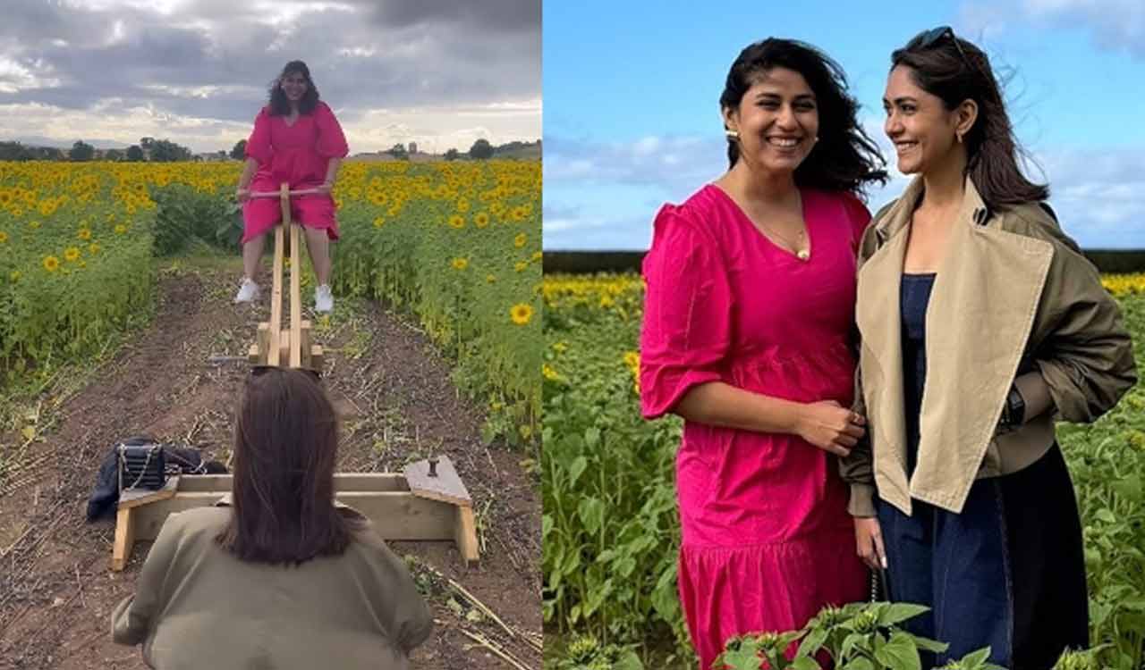 Mrunal Thakur’s laughter echoes as she seesaws through sunflower seas