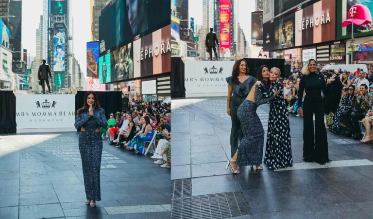 At NYFW, Neetu took center stage as a showstopper for a luxury women’s workwear brand, sharing the spotlight with designer Lee Evans Lee, TV personality Cheryl Burke, and singer Crystal Waters.