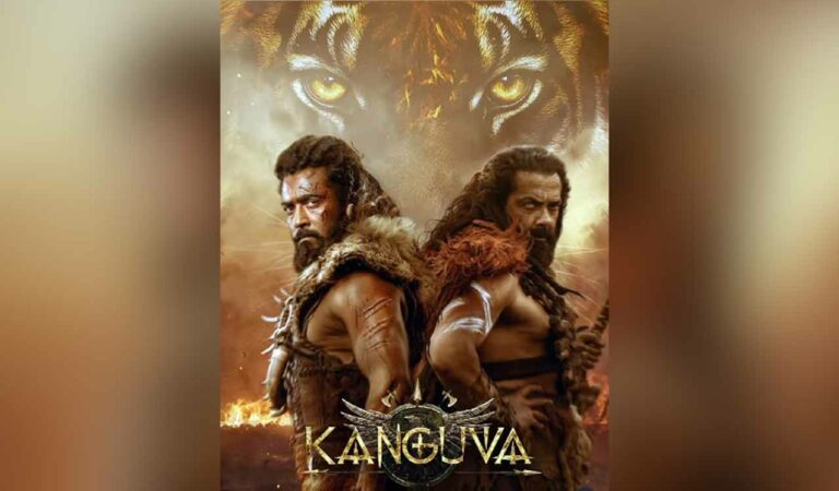Studio Green, the makers of “Kanguva” on Thursday treated the fans with a motion poster of the film featuring the two stars. In the motion poster, Suriya and Bobby are seen with their backs towards each other.