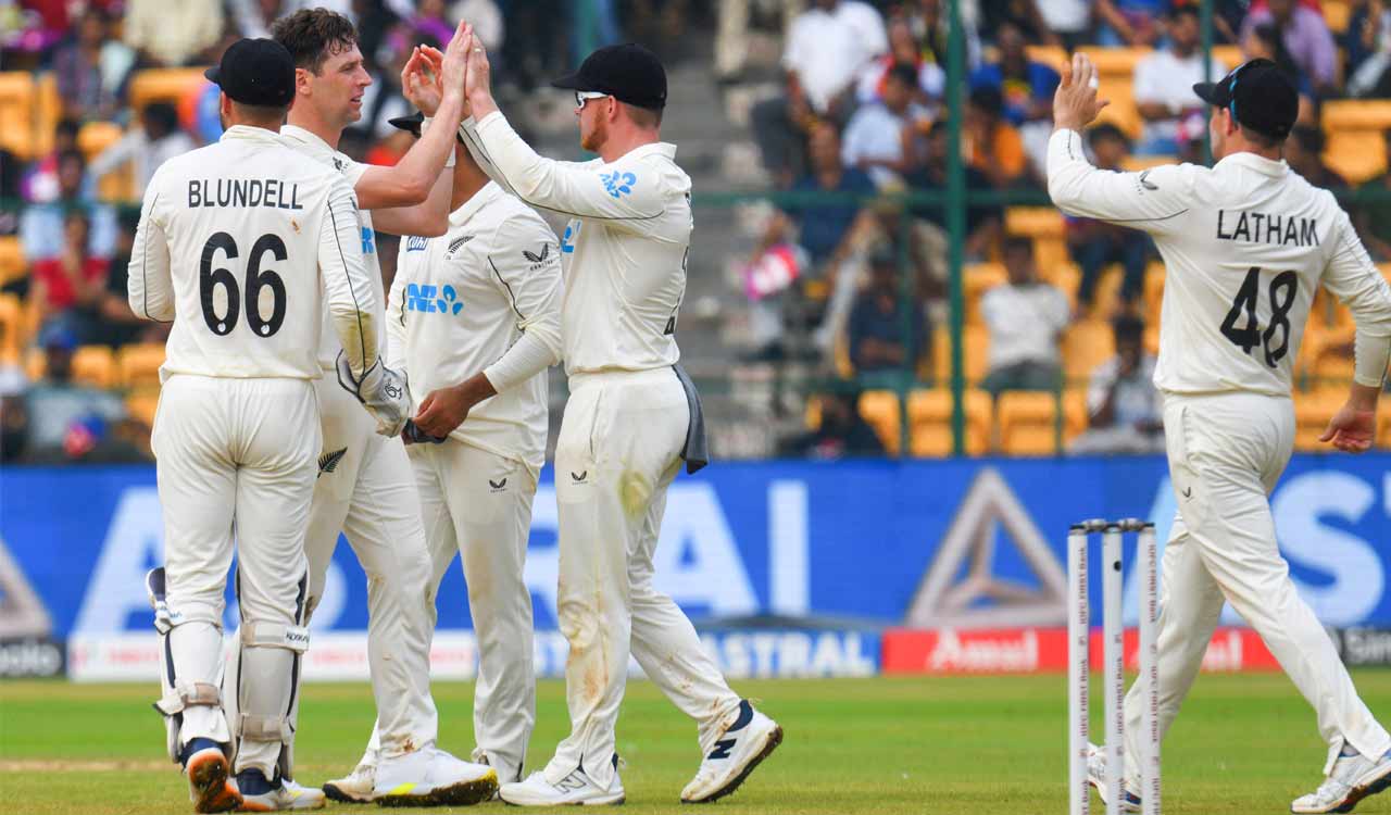 1st Test: Rain disrupts Test match as NZ begins pursuit of 107 against India
