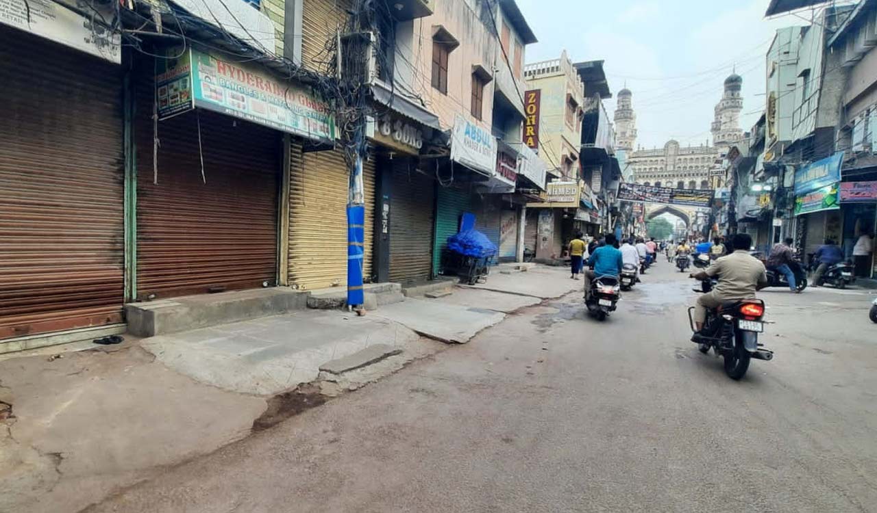 Businesses across Hyderabad’s old city remain shut in protest on Tuesday