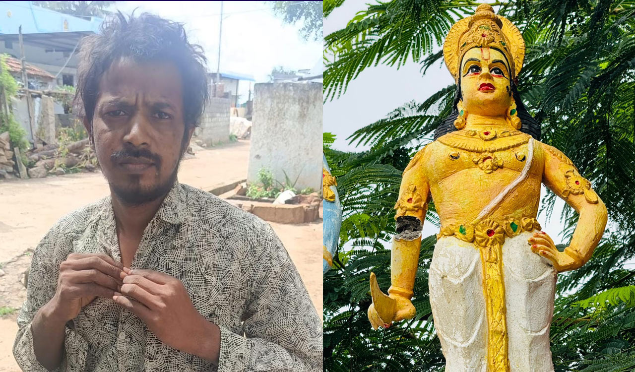 Drunk man vandalises temple in Siddipet, arrested