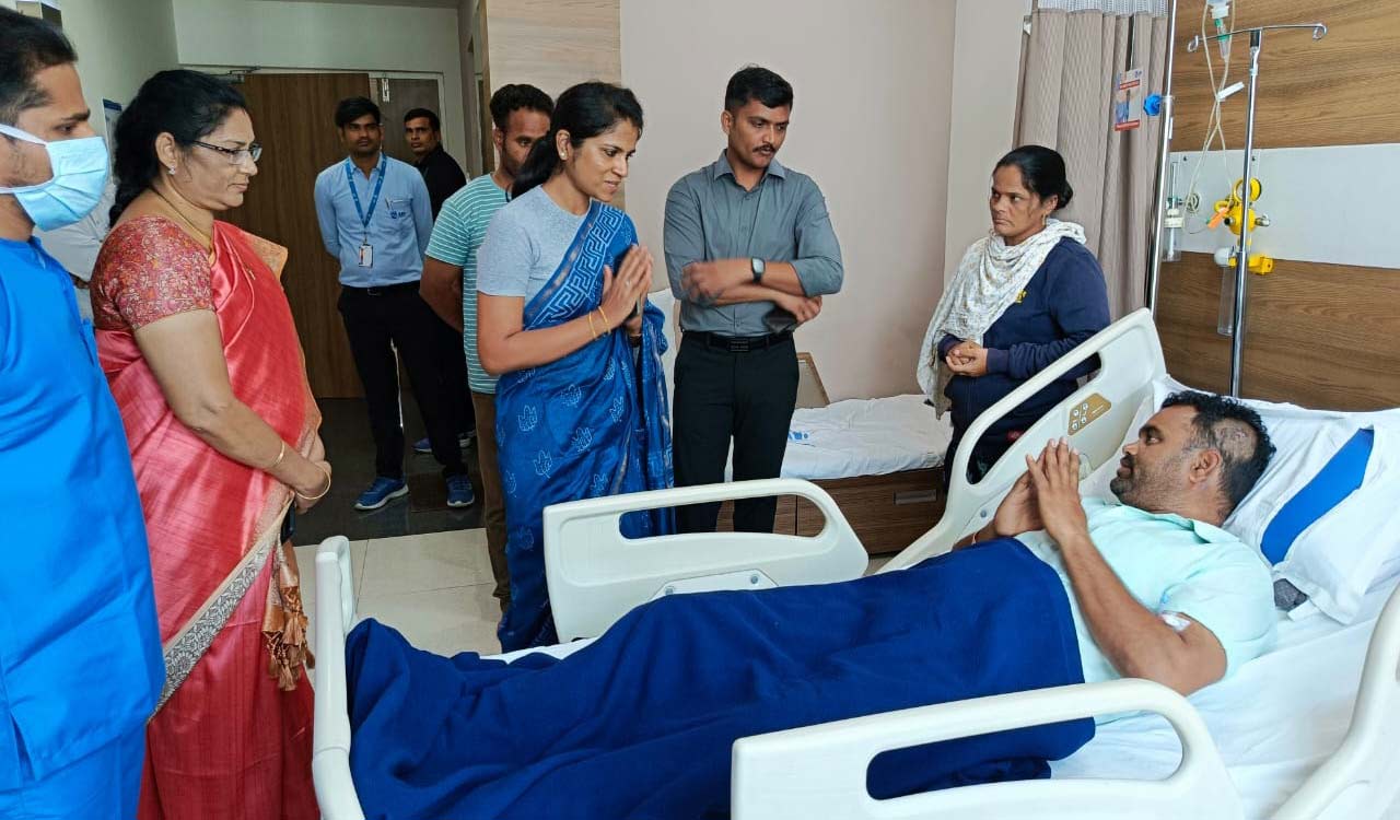 Officials promise support to home guard Gopal after Harish Rao’s visit