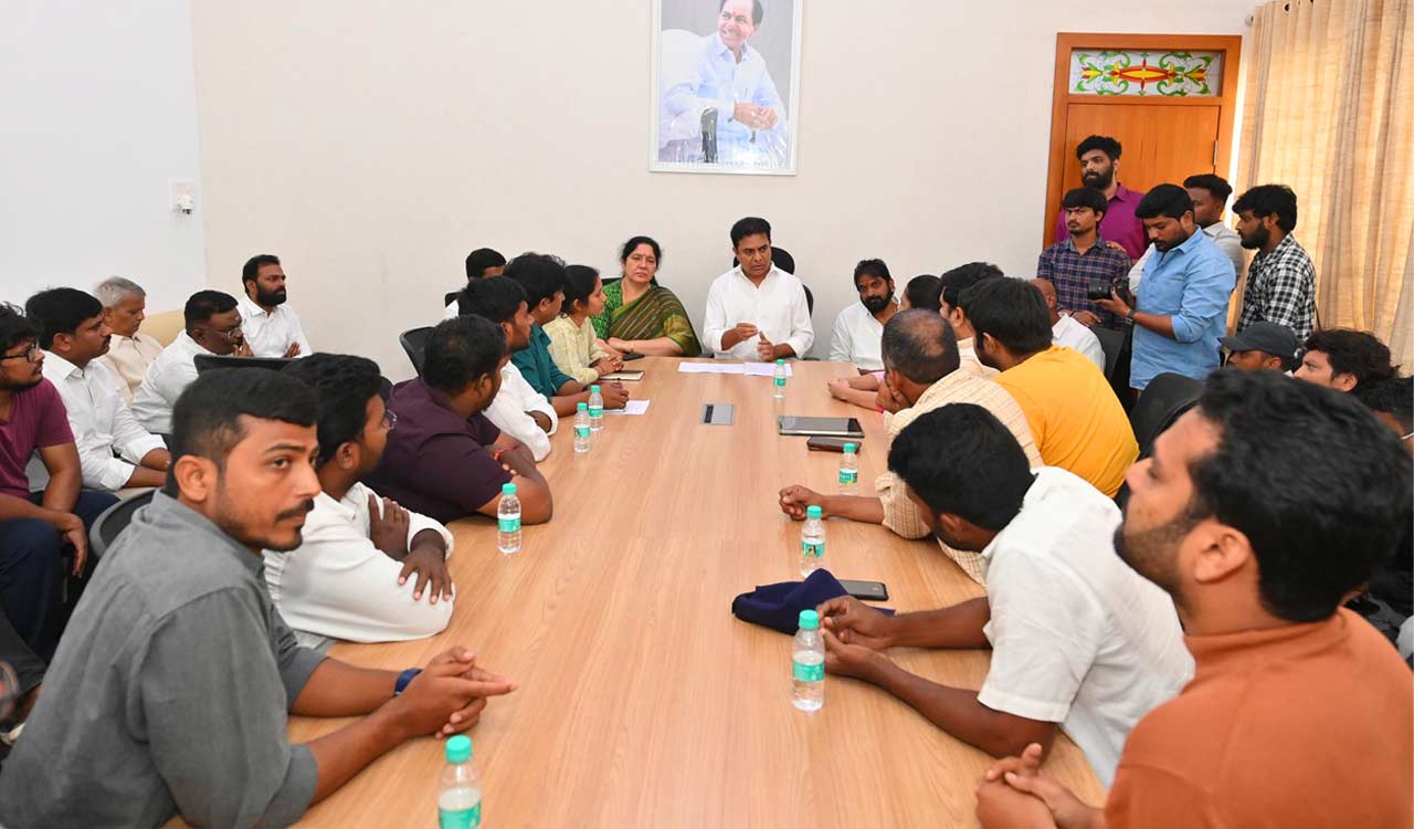 KTR meets Group-I candidates, urges government to consider their demands