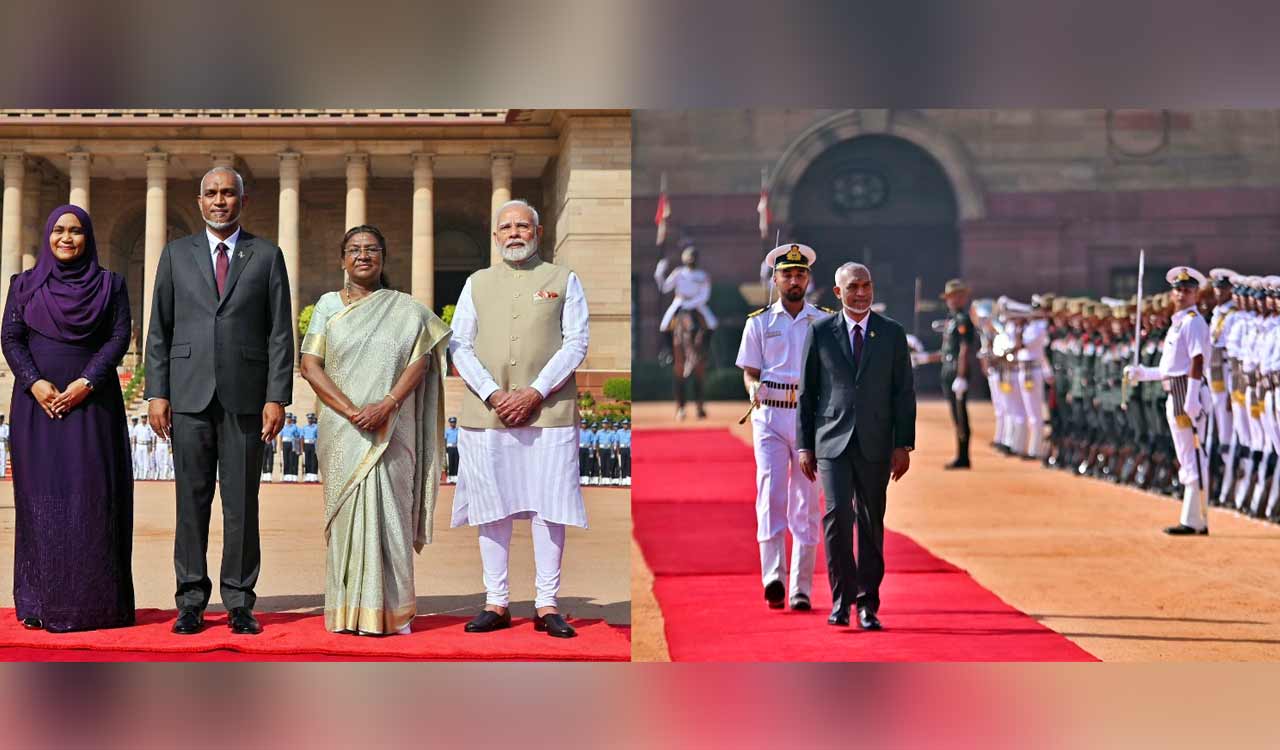 Maldives President Muizzu receives ceremonial welcome at Rashtrapati Bhavan