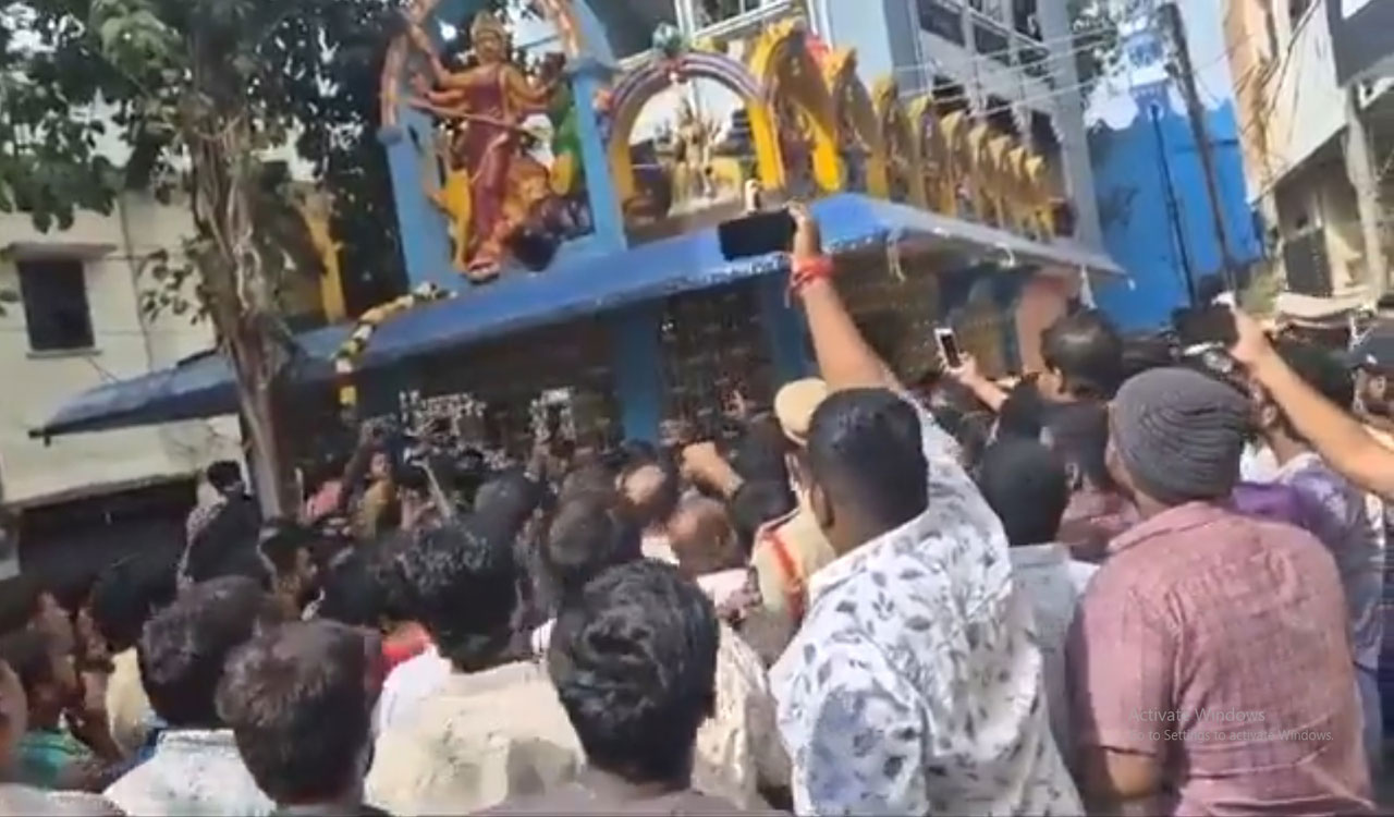 Secunderabad: Tension prevails as idol damaged in Muthyalama temple