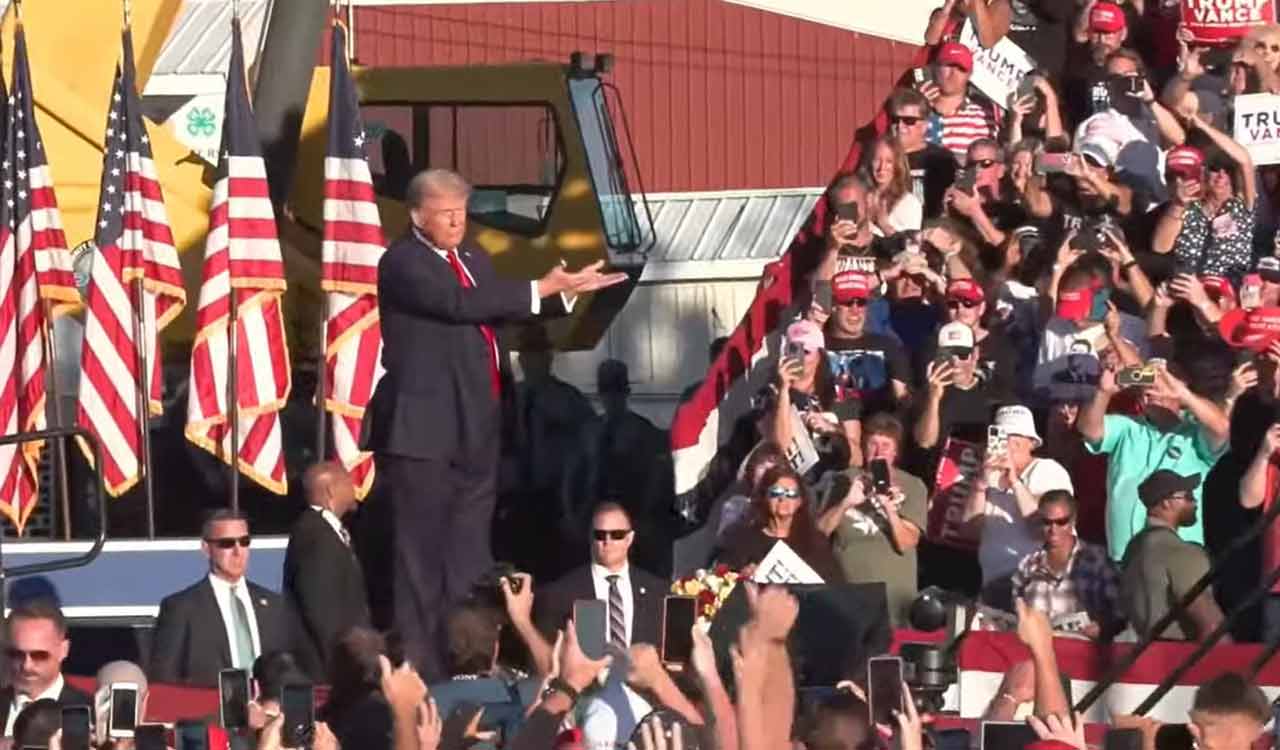 Trump calls site of failed assassination ‘hallowed place’ during defiant appearance with Elon Musk